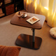 Shuhao side table living room coffee table balcony tea table tea table sofa lifting table bedroom bedside table rental room simple style table limited time impulse walnut color - carbon steel black frame