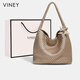 
viney braided bag women's bag large capacity tote bag shoulder bag birthday gift for girlfriend wife [champagne color] high-end practical underarm bag fashion brand commuting versatile casual handbag
