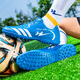 Double star football shoes for men, teenagers, middle school students, adults and children, tf nail-breaking sports competition special training, sky blue 38