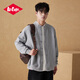 Lee Cooper Meng Ziyi endorses waffle heavy cardigan jacket men's autumn and winter new Henry collar loose casual jacket coat gray XL