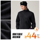 ANTA (ANTA) Brother Z's same style Fire Shell Earth Shell 3.0 Antistatic Fleece Jacket Outdoor Stand Collar Jacket Men's Jacket Men's Style - Jacquard Thick Needle - Stand Collar Style Basic Black Gray - 4 L (Male 175 Female 170)