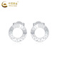 CHINA GOLD PT950 platinum simple round earrings for women, high-end and light luxury, platinum Valentine's Day birthday gift for girlfriend and wife, platinum simple round earrings, about 2.2g