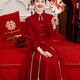 Pierre Cardin New Chinese Toast Wear 2025 Autumn New Style Little Bride Xiuhe Wear High-end Temperament Engagement National Style Dress Burgundy L