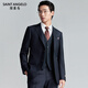 Angel Bird Business Formal Suit (Top) Men's Straight Single Slit Wool Suit KEBB253032U Navy Blue 54B