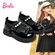 Barbie Girls Campus Black Leather Shoes Spring and Autumn Girls Soft Sole Small Leather Shoes Little Girls Princess Shoes DA6917 Black 31