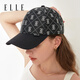 ELLE sun protection baseball cap for women summer classic presbyopia outdoor fashion face-showing small duck cap black adjustable