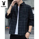 Playboy (Playboy) American Plaid Shirt Jacke für Männer 2025 Frühling, Sommer- und Herbst Trendy Longärmeler Männer Jugend losen lässiges vielseitiges Top K12107 Navy Blue 2xl