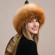 Yinghui fox fur hat for women and men in winter Northeastern ear protection warm genuine leather Mongolian hat ethnic style fur hat for women winter raccoon fur natural color M head circumference 56-58cm