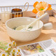 Cream repair dog one-person tableware four-piece set with high-looking underglaze color ceramic instant noodle bowl handle bowl rice bowl spoon and chopsticks Cream Wang (handle bowl) 1-piece set