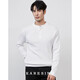 KARESINO autumn and winter high-end business Henry collar sweater slim casual all-match round neck sweater men's base shirt vegetable green M
