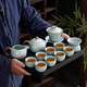 Lu Yan丨Beijing Hongyun Real Bare Price Complete Kung Fu Tea Set with Tea Tray Tianqing Ru Kiln Xishi Pot 16 Pieces