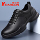 Yierkang Yierkang Herrenschuhe im Herbst Neues echtes Leder atmungsaktivem bedruckten lässigen Lederschuhen weiche Sohle dicker Sohle schockabsorbierender Sportschuhe Schwarz DF-9926 40