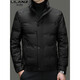 L Lilang's down jacket men's winter stand collar business casual young and middle-aged short lightweight fashionable jacket men's black 2369 3XL