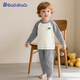 Badi Badi Autumn and Winter Infant and Toddler Autumn Clothes and Autumn Pants Pajamas for Boys and Girls Home Clothing Set Gray Good Night Crocodile 90