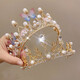 Maimed Bride Princess Crown Tiara Children's Day Crystal Headband Girls Headband Girls Birthday Crown Baby Hairband 16# Butterfly Pearl Gold Crown
