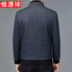 Hengyuanxiang jacket men's autumn and winter new middle-aged dad's clothing warm thick stand-up collar cotton jacket gray XL
