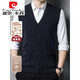 Pierre Cardin pure wool vest men's autumn and winter new middle-aged thickened wool vest cardigan base dad outfit medium gray ZYR1766-1 M 165 recommended 90-115Jin Jin equals 0.5 kg