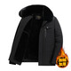 Men's winter warm cotton coat for middle-aged and elderly men's removable large fur collar velvet thickened coat for the elderly Navy XL Recommended 115-130 Jin Jin equals 0.5 kg