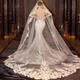 
Luxury brand heavy industry lace wedding veil extra large tailed bride wedding marriage certificate long headdress white 1.5 meters wide 3 meters long_hair comb model M 175c or above