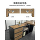 Sleep haha solid wood boss desk workbench with side cabinet office Chinese style log leader manager computer desk executive desk