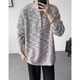 POUM sweater men's autumn and winter new mohair lazy style sweater Henry collar bottoming fir couple coat top CQS-3339 Gray XL