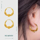 Fat Donglai's same Vietnamese sand gold earrings, 24 genuine feminine temperament, star-studded hoop earrings, gold earrings, lucky earrings 3.518g