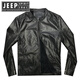 JEEP SPIRIT Jeep Leather Jacket Men's Spring and Autumn New Stand Collar Slim Motorcycle Suit Versatile Men's Leather Jacket Handsome Jacket 8886-Thickness Single Lining Size Small Regular S Suitable for 80-90 Jin Jin equals 0.5 kg Small
