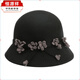 Hengyuanxiang 2025 new wool woolen Korean style top hat for women, fashionable temperament, winter hat, basin hat, autumn and winter warm woolen hat for women, black adjustable