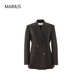 MARIUS Queen Street three-piece suit, custom-dyed wool blend fitted waist six-button suit, ebony suit S