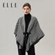Elle Houndstooth Wollschal für Frauen im Winter Neue Mode vielseitiger Schal für Frauen Cloak Office Klassiker Schwarz