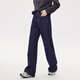 Giordano lavado jeans de pierna ancha para mujeres en otoño e invernal de la cintura media que rompe el hueso de color primario 13415151