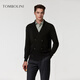 Tombolini wool cardigan black double-breasted knitted sweater jacket autumn new sweater black one size 48