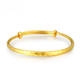Quan Yin 18K gold bracelet for women, telescopic adjustable thick ring, Valentine's Day gift for girlfriend (circle diameter 5.5cm, approx. 9.22g)