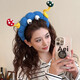 Tanbeiman headband for women's face washing, cute twisting stick for big-eyed boys with high skulls, funny bangs-grabbing hair fun headwear, twisting stick plush hairband for big-eyed boys
