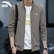 ANTA Soft Shell Sports Jacket Men's 2025 Autumn and Winter New Stand Collar Cardigan Loose Zipper Jacket Sports Casual Wear Top -3 Dusty Gray Regular Style L Suitable for 120-140 Jin Jin equals 0.5 kg