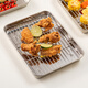 Onlycook304 stainless steel square plate with network oil control rack water filter oil drain tray meal fried skewers barbecue rectangular tray 2-piece set large tray + oil drain rack