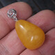 WANJUN collects fine natural beeswax chicken fat yellow water drop heart-shaped pendant safe and sound beeswax necklace pendant