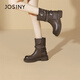 Zhuoshini Bottes courtes pour les femmes 2025 Automne et hiver Nouveaux bottes de jean occidental Sole épaisse bottes simples renforcées