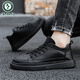 Holzspecker Sommerweiche Sohle Herrenschuhe neue wasserdichte Nicht-Schlupf-Brettschuhe Casual Plus Samt Lederschuhe reine schwarze Arbeit Arbeit Schutz Schuhe Neu 9903 Schwarz 39