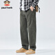 Paul Frank Casual Pants Men's Autumn Loose Straight Pants Men's Trendy Overalls Men's Long Pants Military Green M