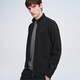 GIOVANNI VALENTINO Autumn and Winter Stand Collar Jacket Men's Casual Wool Business Loose Knitted Jacket Top Black XL