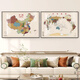 
Living room decoration painting sofa background wall China world map office hanging paintings province map library bedroom China 13590cm [horizontal version] brushed aluminum alloy border + high definition crystal 5
