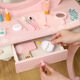 Shantou Lincun Toys 0-3 years old play house dresser set girls makeup toys wooden little princess birthday gift toys MS white dresser + stool