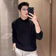 Kuraishi Kazuki light luxury trendy brand high-end Henry collar sweater men's autumn and winter new style inner casual solid color bottoming sweater gray L