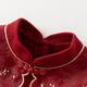 DAVE&BELLA children's dress winter new Chinese style girls mesh skirt baby velvet skirt little princess dress dark red ready stock 120 cm (recommended height 110-120cm)