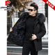 Pierre Cardin Parker Men's 2025 New Winter Fox Fur Liner Fur Integrated Mid-Length Mink Fur Jacket Green Shell + Khaki Fox Fur Liner <Real Fur Integrated> M 90Jin Jin equals 0.5kg -110Jin Jin equals 0.5kg
