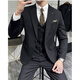 
CEO Yageor 2025 Spring Haute Clothing Suit Men's Official Sex Business Professional Forum British Dress Set Dark Gray#(Suit + Vest + Trousers) XL