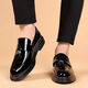 Chaussures en cuir Cartelo Nouvelles chaussures à semelle douce pour hommes Chaussures en cuir masculin un pied Patent en cuir chaussures Business Casual Work Shoes Men Black_9926 38 _UNE TAILLE plus grande