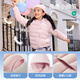 ANTA children's down jacket for boys and girls 25 years new winter style breathable, warm and comfortable solid color thin down jacket, rigid and soft pink-6, down content 85% 150, down filling 48g