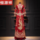 Hengyuan Xiang XiUhe Kleidung Braut 2025 Neue Hochzeitskleidung Hochzeitskleidung Drache und Phoenix -Kleid Hochzeit Kleidung Chinesische Toast Kleidung kleine Art von Kimono Xia Wufeng [Stickstil] (kein Kopfschmuck) s